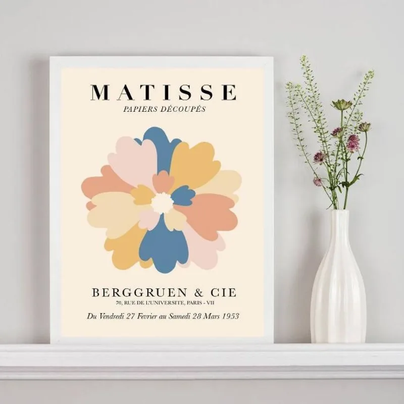 Quadro Poster Matisse - A Flor 33x24cm - Com Vidro