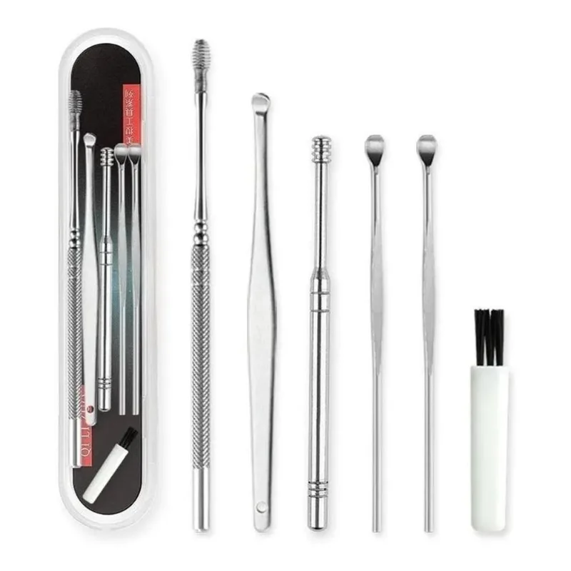 Kit De Remoção De Cera De Ouvido Aço Inoxidável 6 Peças