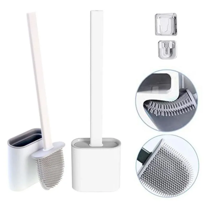 Escova Sanitária De Silicone Para Vaso Com Suporte - Sortida