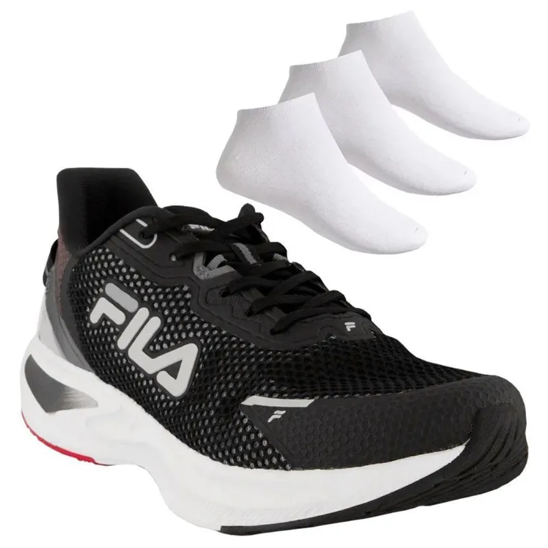 Kit Tênis Fila Racer Marker Masculino + 3 Pares de Meias 42 / Preto