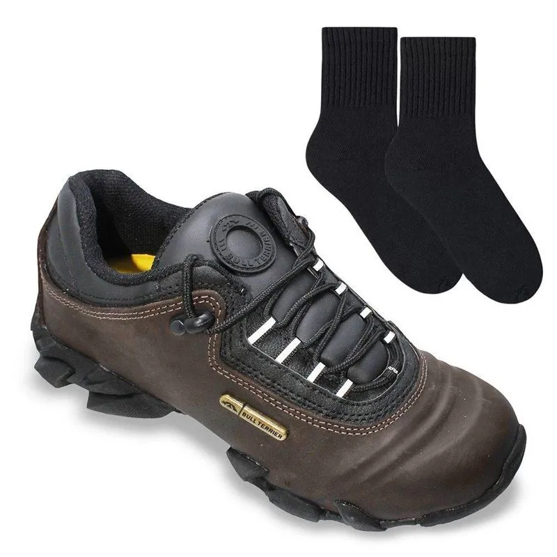 Kit Tênis Bull Terrier Attack Low II Masculino + Par de Meia 41 / Marrom