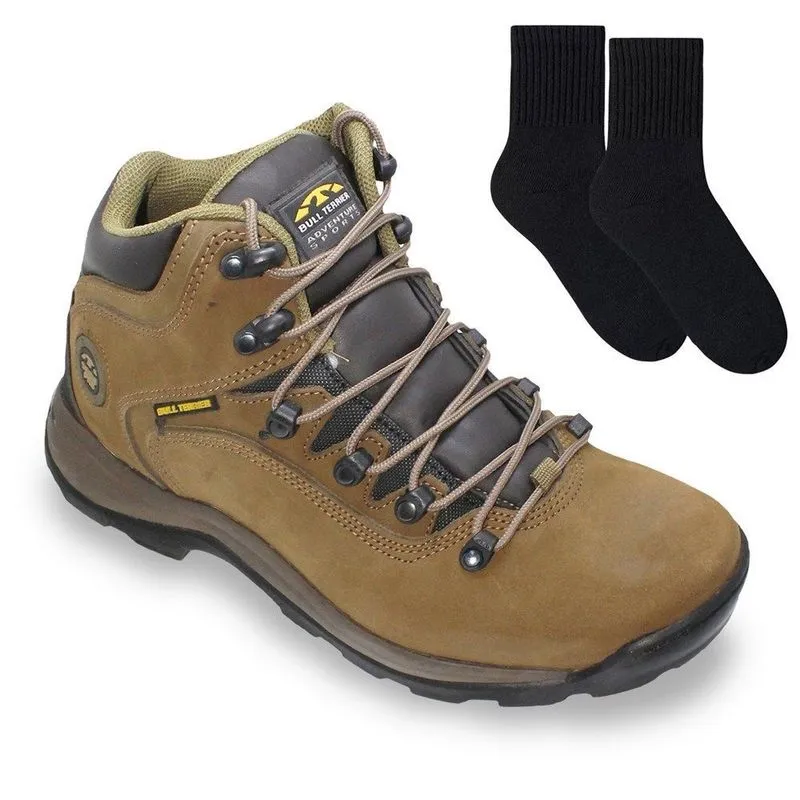 Kit Bota Bull Terrier Trailfox Masculina + Par de Meia 37 / Marrom
