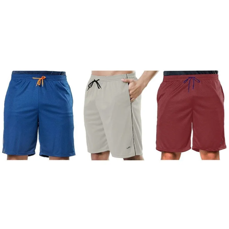 Kit 3 Bermudas Elite Comfort Masculina GG / Marinho e Vermelho