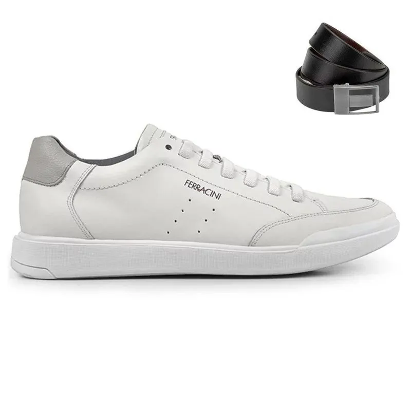 Kit Sapatênis Ferracini Star Masculino + Cinto 43 / Bege