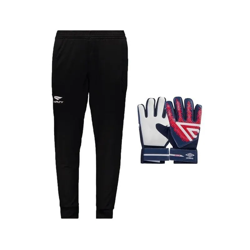 Kit Goleiro Calça Penalty Delta + Luva Infantil 10 / Preto