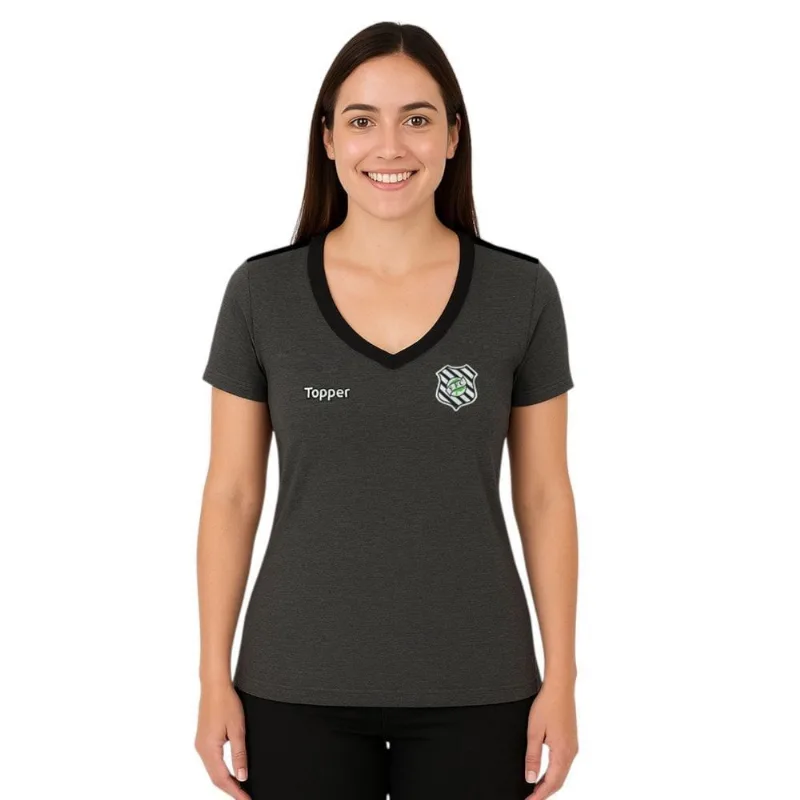 Camisa Topper Figueirense Concentração 2018 Feminina G / Cinza