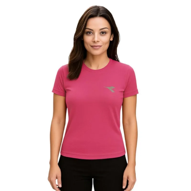 Camiseta Diadora Small Logo Feminina M / Rosa
