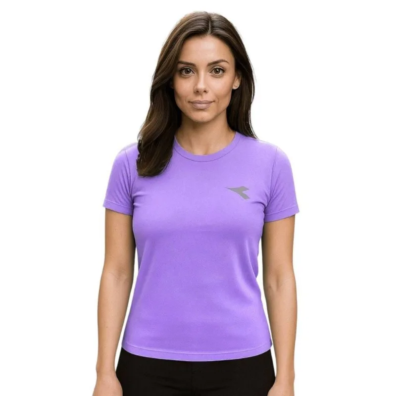 Camiseta Diadora Small Logo Feminina XGG / Lilás