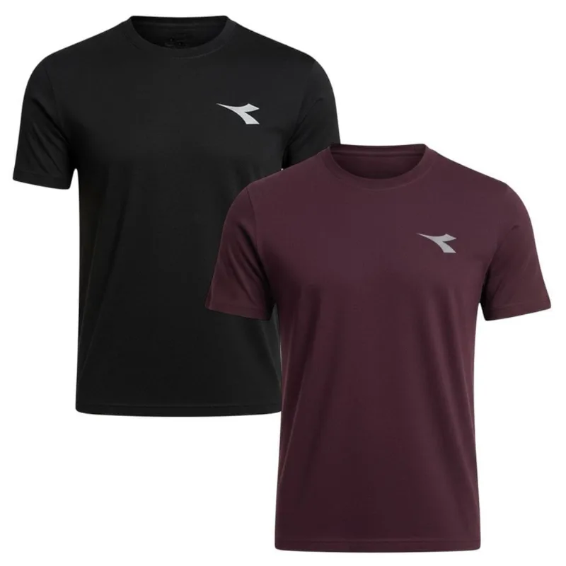 Kit 2 Camisetas Diadora Small Logo Masculina P / Preto