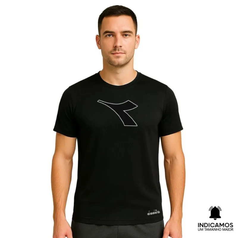 Camiseta Diadora Big Logo Icon Masculina XGG / Preto