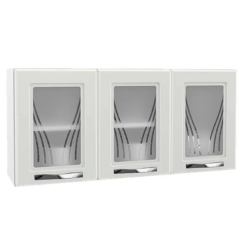 Armário Telasul Star New Aço c/Vidro 120cm Branco