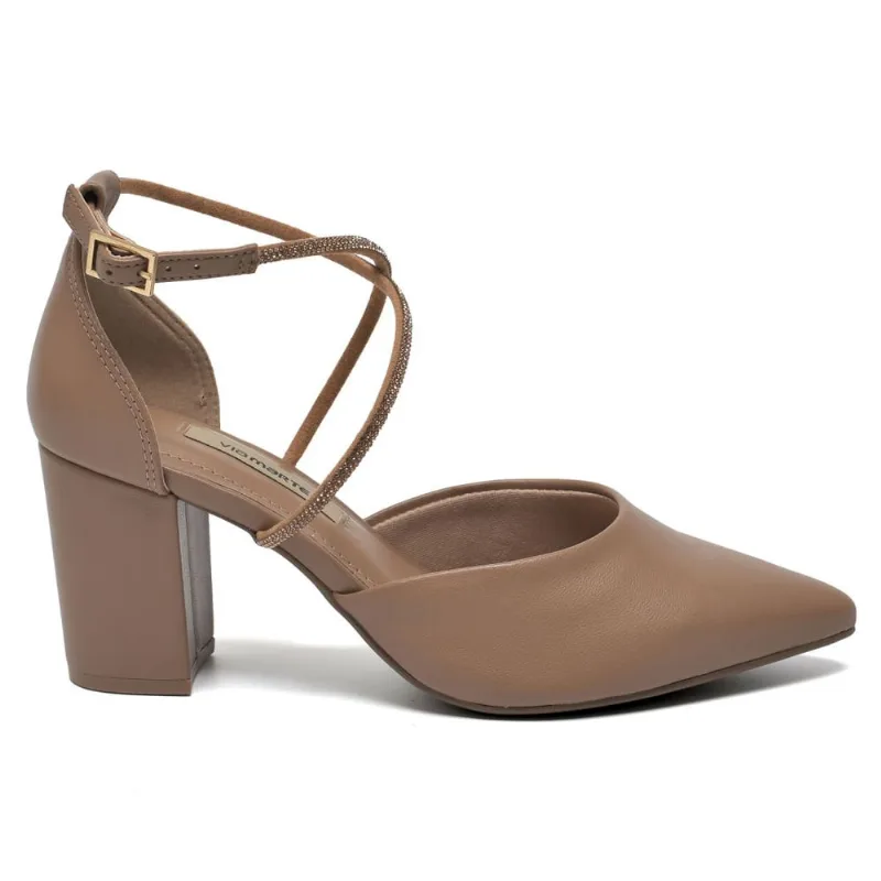 Scarpin Slingback Via Marte Feminino Bege 34