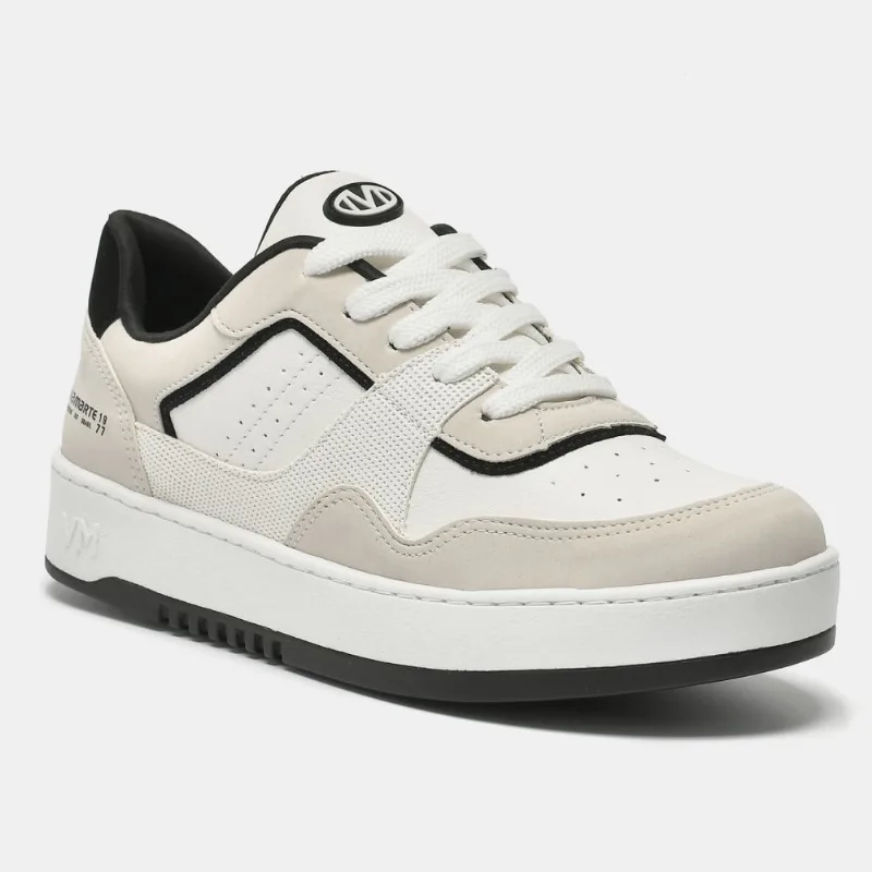 Tênis Casual Branco e off white e preto 069-018-01 36