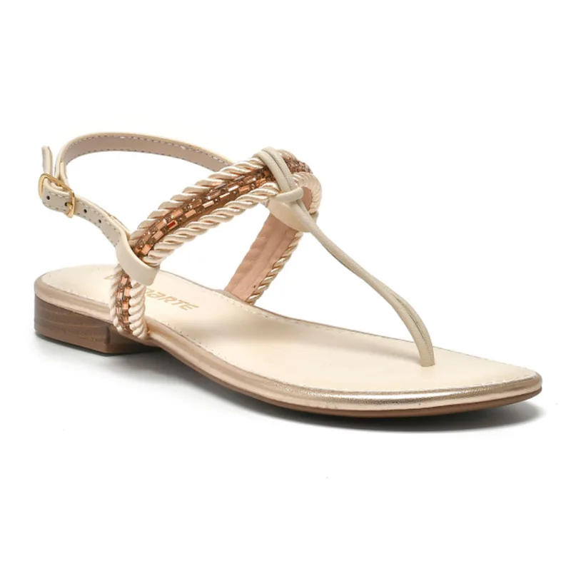 Sandália Rasteira Feminina Via Marte Creme 157-021-02 39