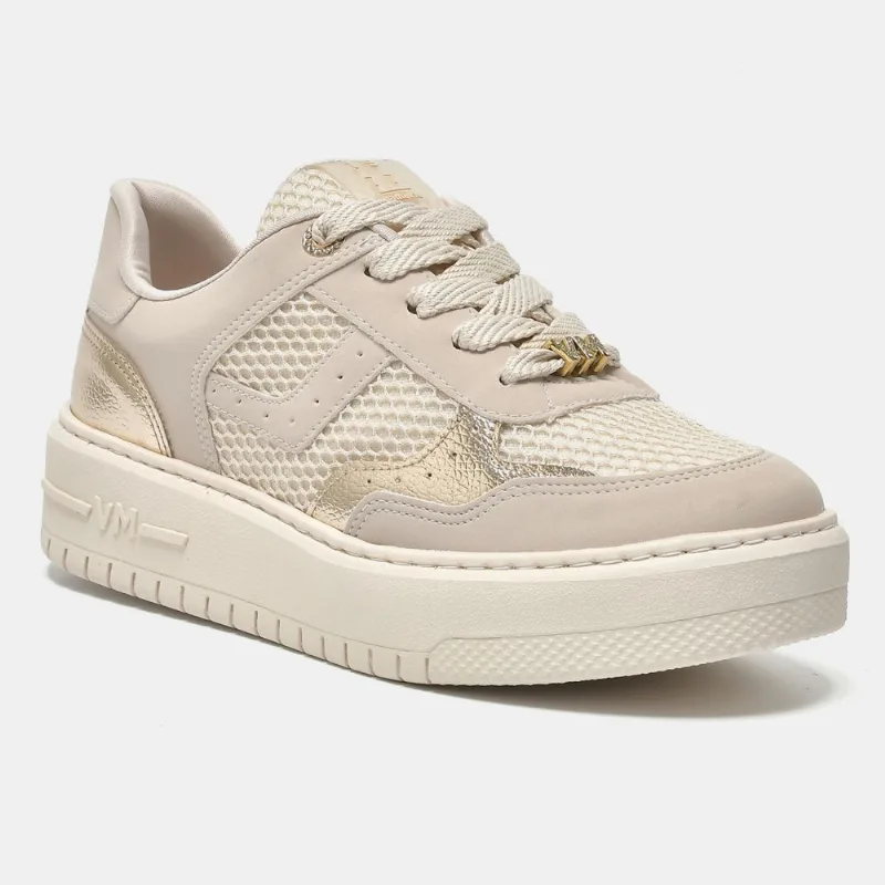 Tênis casual. Bege e dourado e off white 239-012-08 33