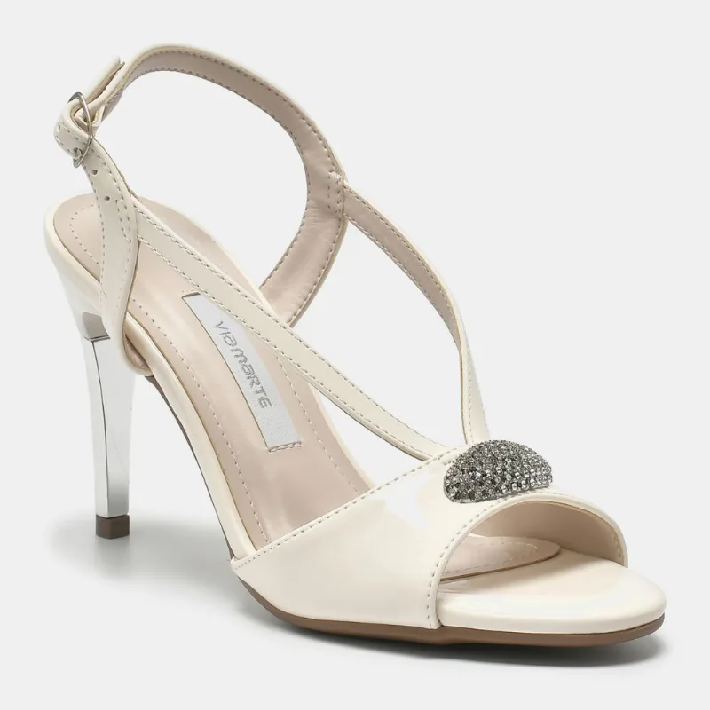 Sandália De Salto Alto Off white 282-006-02 34