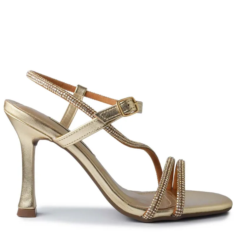 Sandália Via Marte Salto Alto Feminina 195-003-03 MET GOLD 35