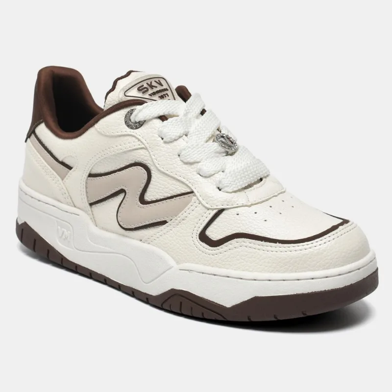 Tenis casual Bege e branco e marrom 276-001-13 37