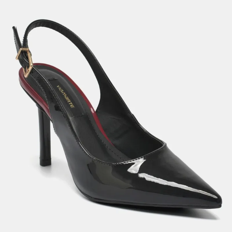 Sapato Slingback Preto e vermelho 044-021-01 35