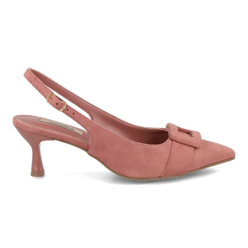 Scarpin Slingback Via Marte Camurça Feminino Rosa 36