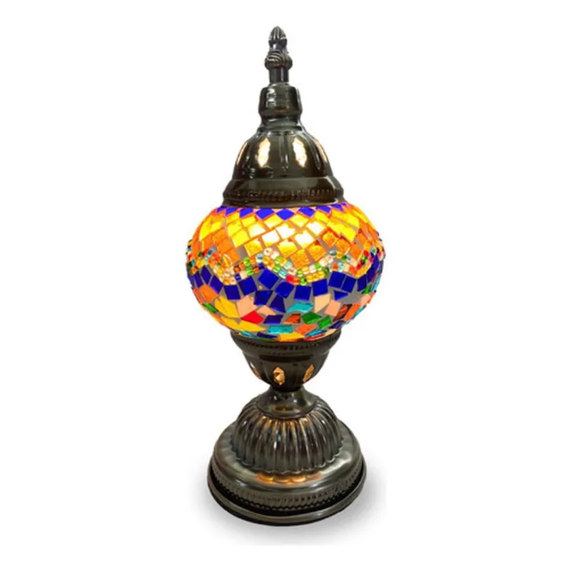 Luminária Turca Mosaico De Vidros Colorido 29Cm
