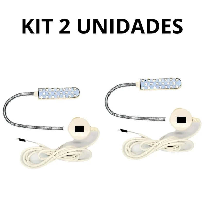 Luminária 20 Lâmpada Led Negra Neon Cabo Flexível Costura 2