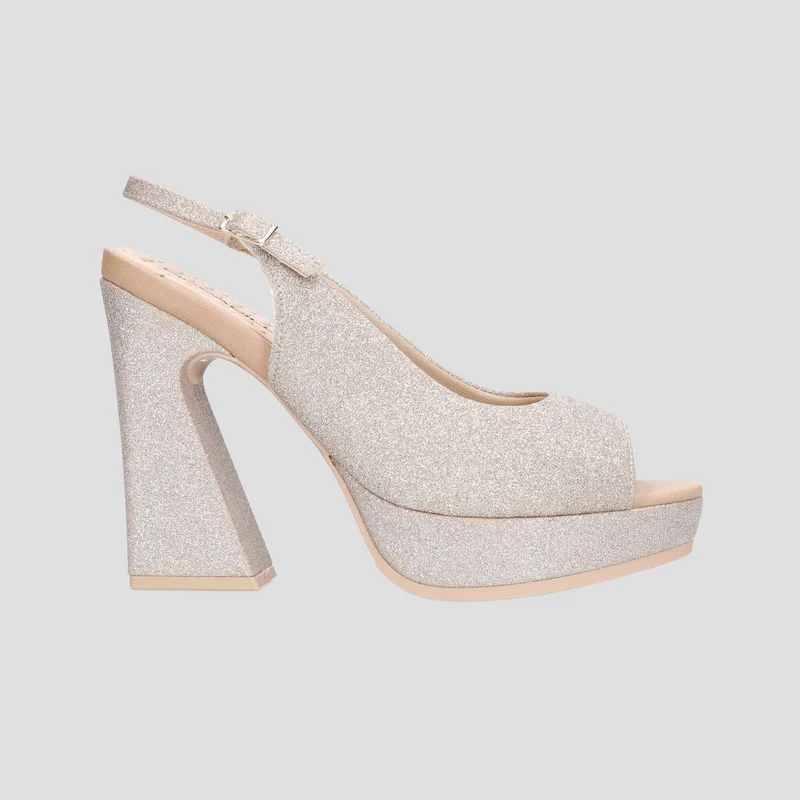 Sandalia Cristine Glitter Cerrado Champagne / 38