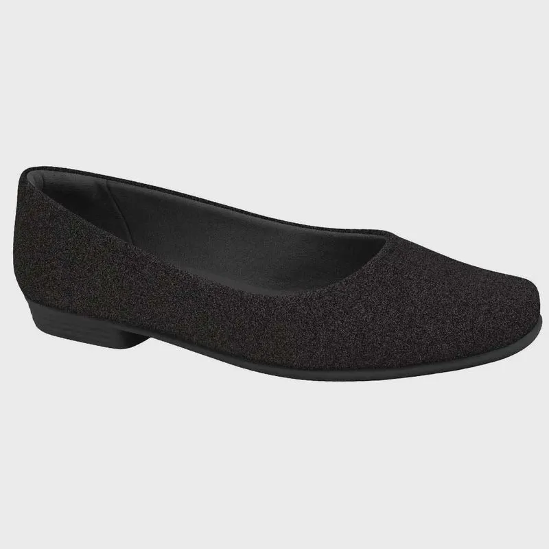 Sapatilha Feminina Napa Glitter Preto Piccadilly 250115