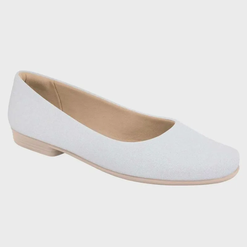 Sapatilha Feminina Napa Glitter Branco Piccadilly 250115
