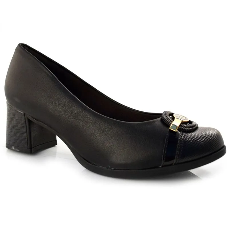 Scarpin com Salto Bloco Piccadilly Preto 654030 39