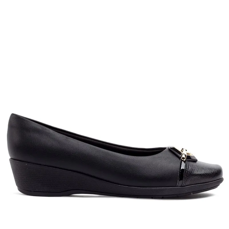 Sapato Feminino Piccadilly Salto Anabela Preto - 34