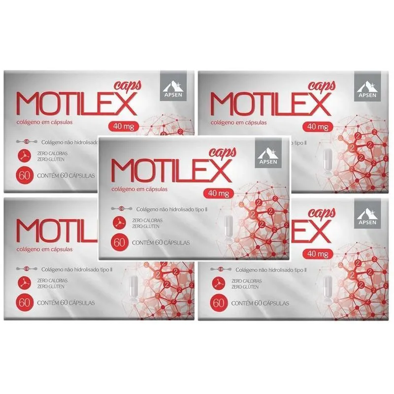 Kit 5 Caixas Motilex Colágeno Tipo 2 Com 60 Cápsulas Cada