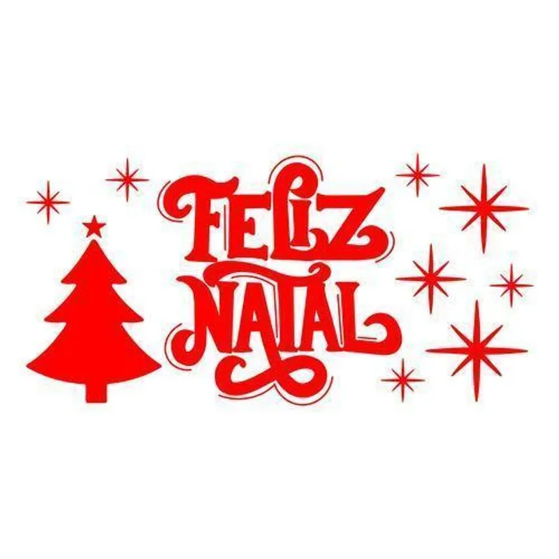 Adesivo Decorativo De Natal Para Vitrine 50x100cm
