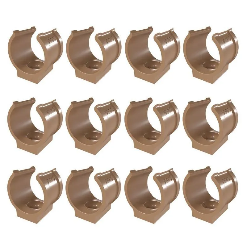 Kit 12 Abraçadeira Impacto Cano Tubo 1'' Pvc Marrom Estrela