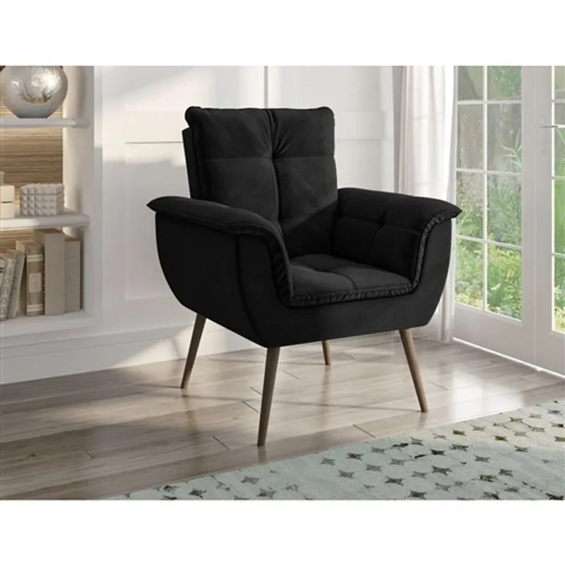 2 Poltronas Opalla Preto Pés Palito
