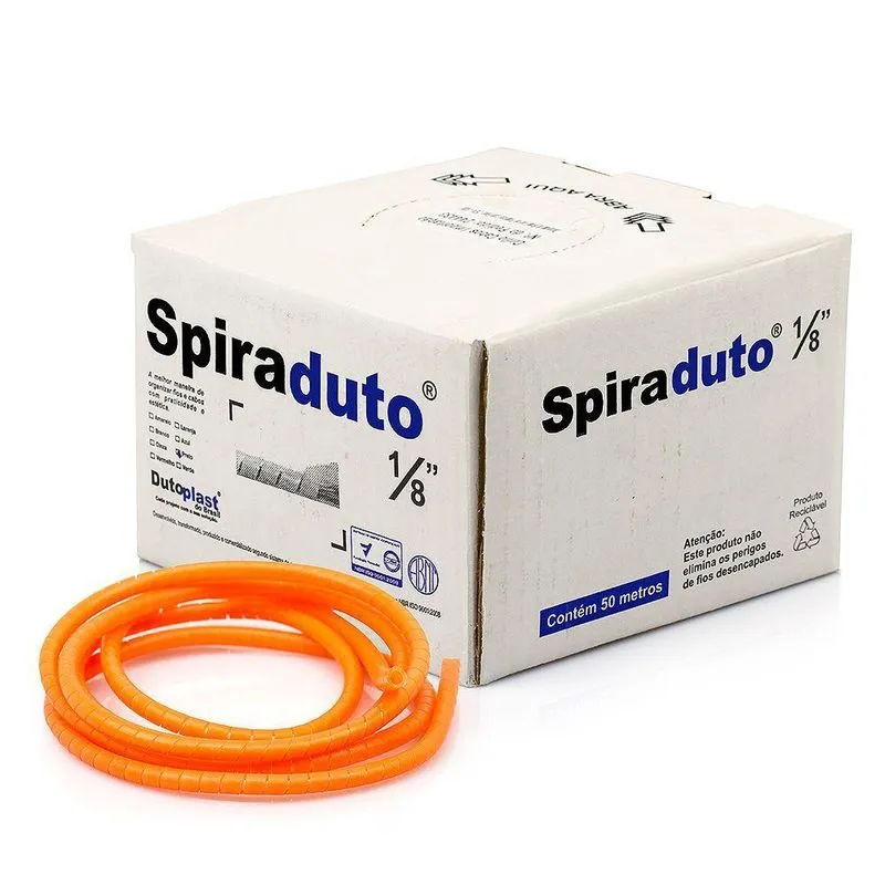 Spiraduto 1/8 Organizador De Cabos - Dutoplast Laranja 5m
