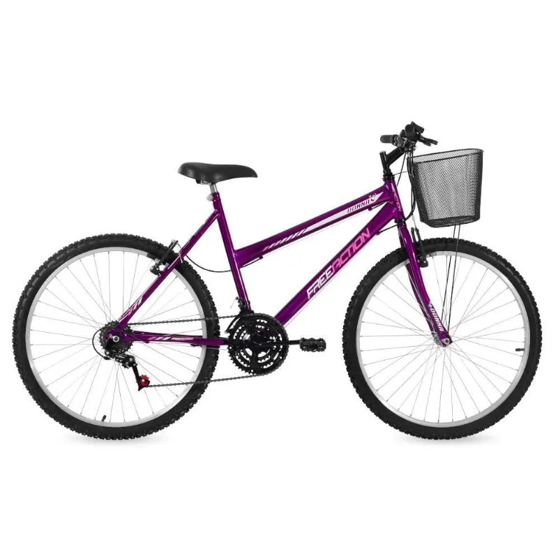 Bicicleta Free ActionMa52 Aro 26 V-brake 18 Marchas Violeta