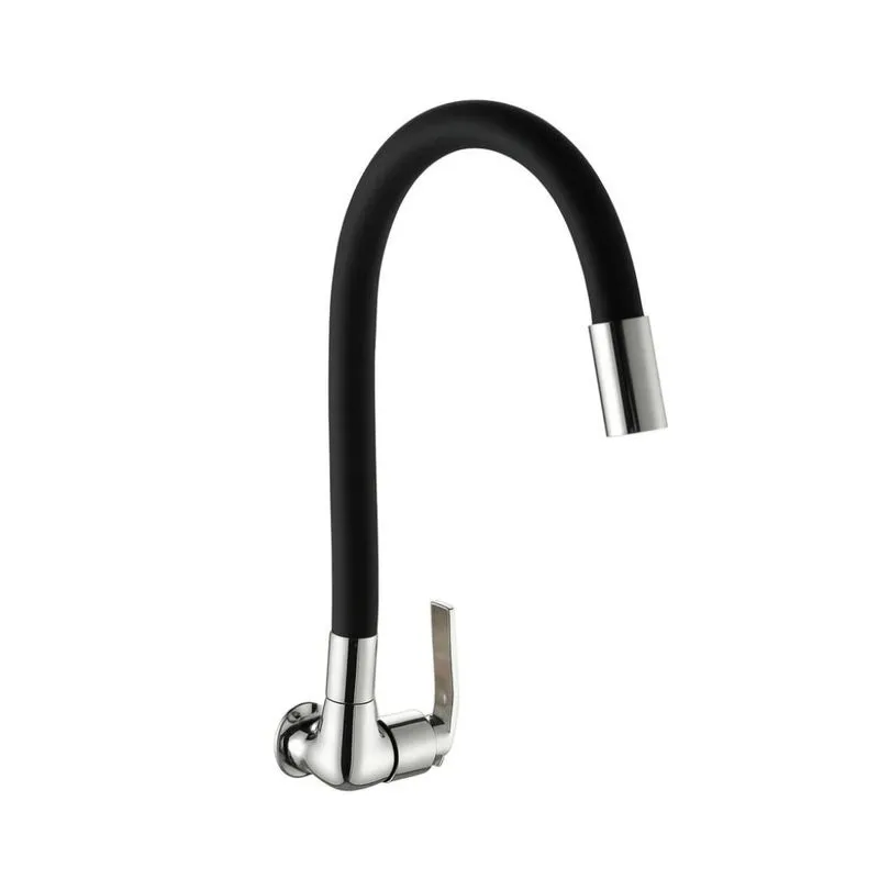 Torneira Simples DC-TF-6606B Fria de Parede Aço Inoxidável Inox com Bica Flexível Preto DCK Torneira Simples DC-TF-6606B Fria de Parede Aço Inoxidável Inox Preto DCK
