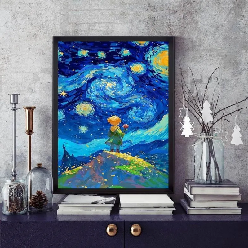 Quadro Pequeno Príncipe Van Gogh 24X18Cm