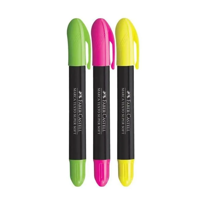 Kit c- 3 Marca Texto Super Soft Gel Faber Castell