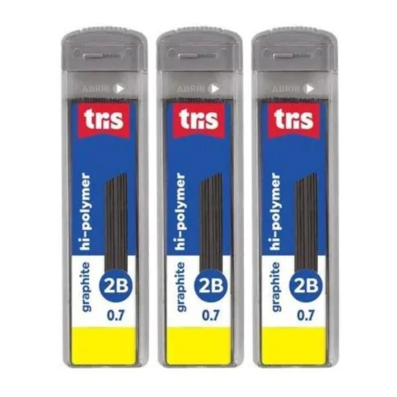 Kit Minas Grafite Tris - 0.7mm 2b C- 36 Minas 2 Tubos