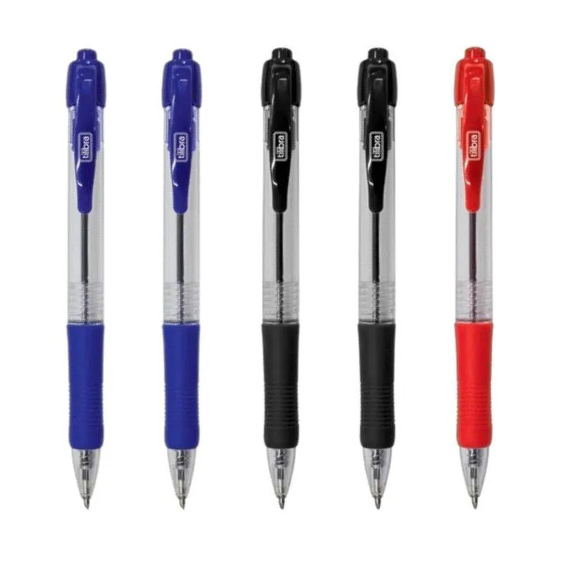 Kit Caneta Esferográfica Easy Grip Tilibra - 1.0mm c- 5 Unidades