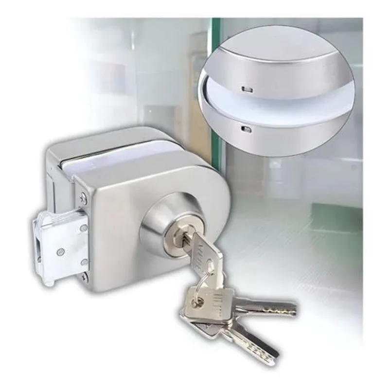 Mini Fechadura Inox Trinco Porta Sobrepor De Pressão Vidro