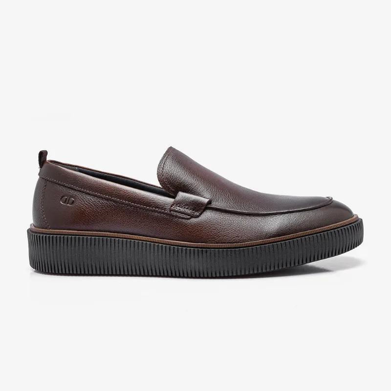 Sapato Social Slip On Marino Couro Mogno-Mogno-39