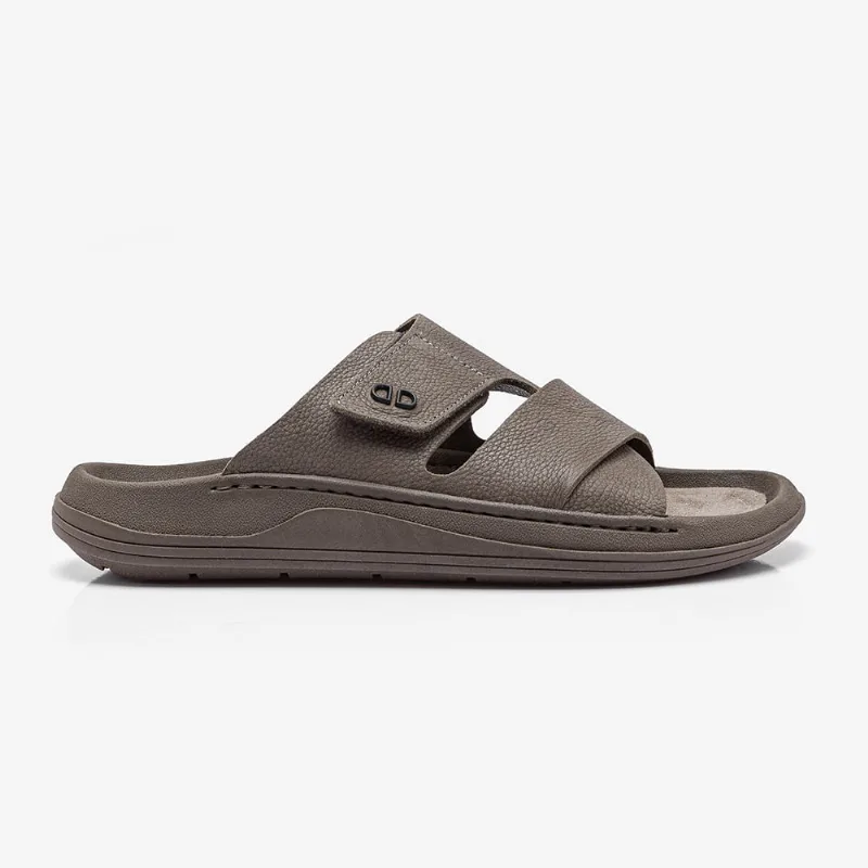 Chinelo de Couro Livo Bege-Bege-42