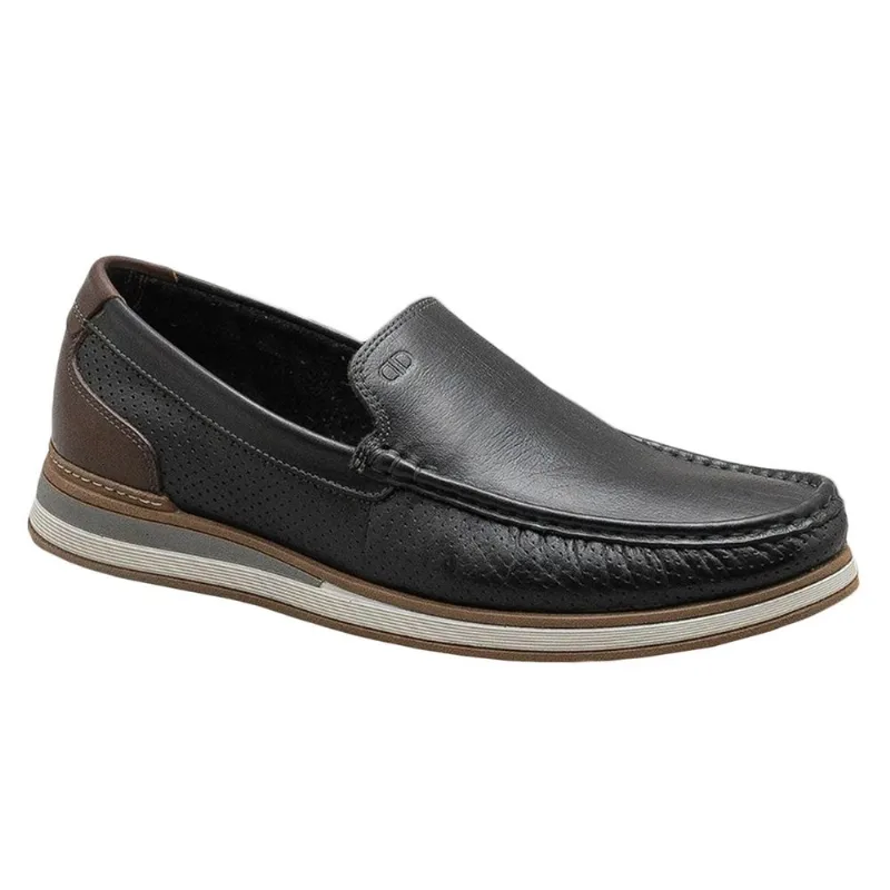 Mocassim Democrata Denim Flow Masculino - Preto 37 / Preto/Marrom - Democrata