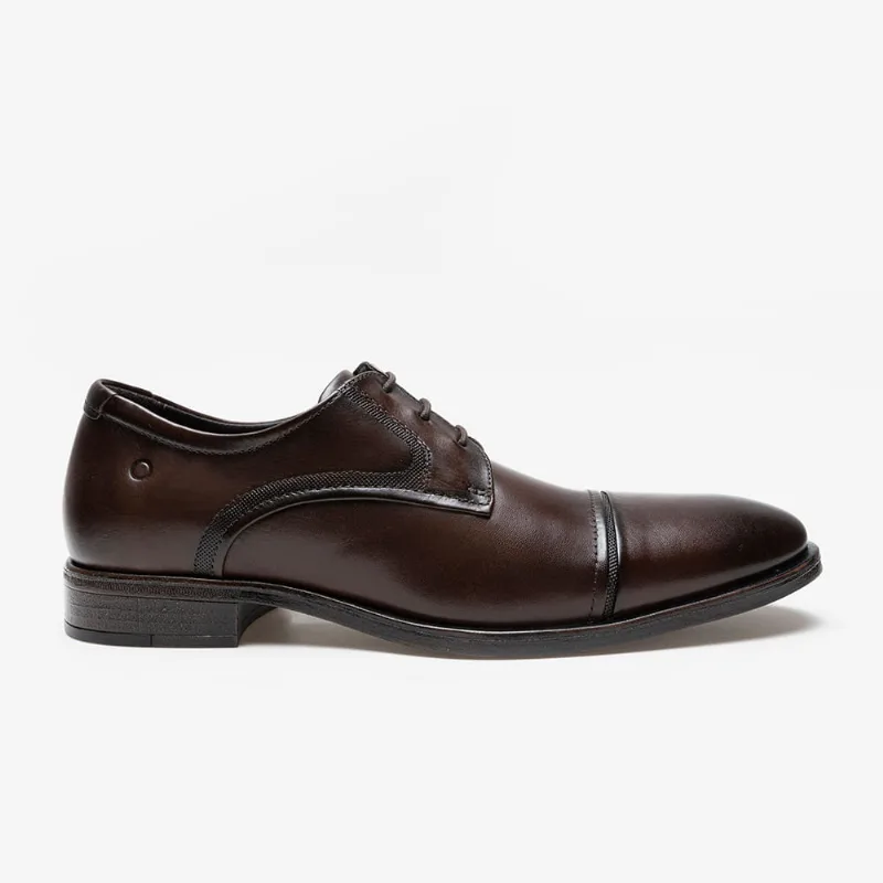 Sapato de Couro Smart Comfort Madison Hi-Soft 32 Marrom Cadarço-Marrom-37