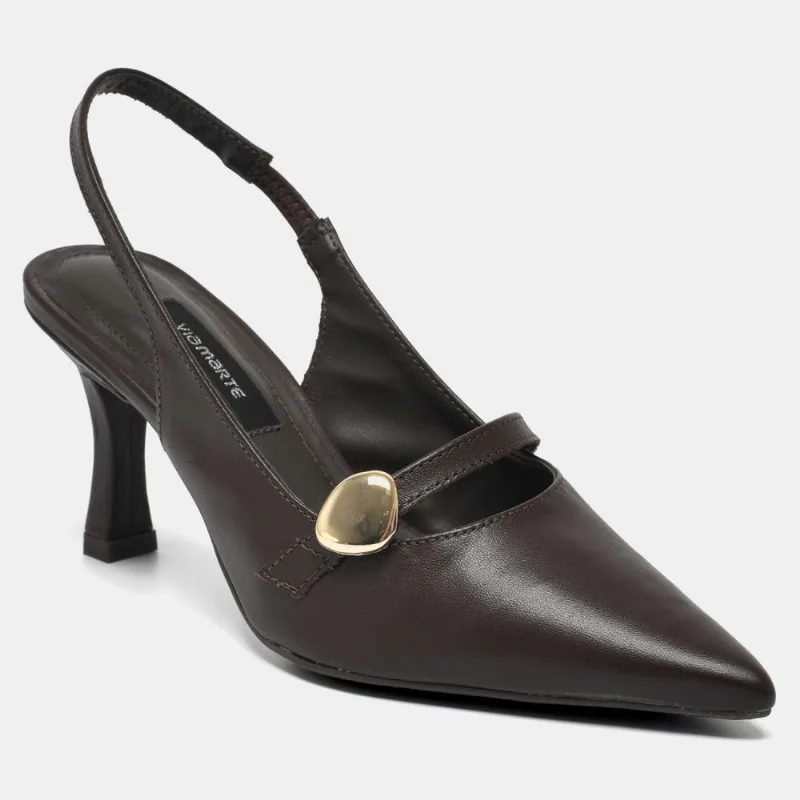 Sapato Slingback Marrom 350-004-01 38