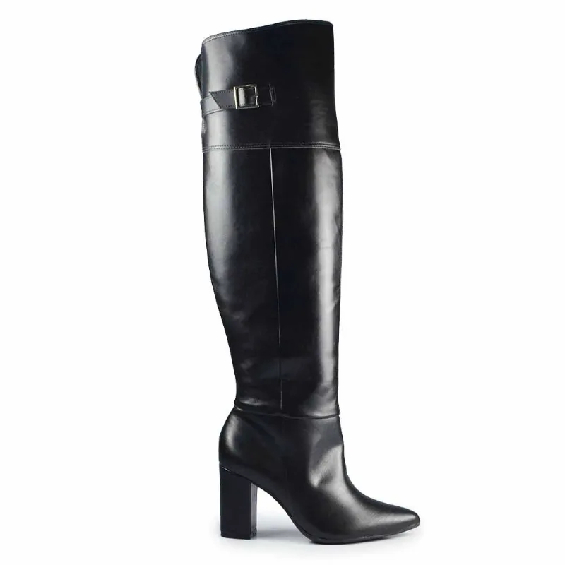 Bota Over The Knee Via Marte Feminina 021-032-01 NAPA PRETO 34