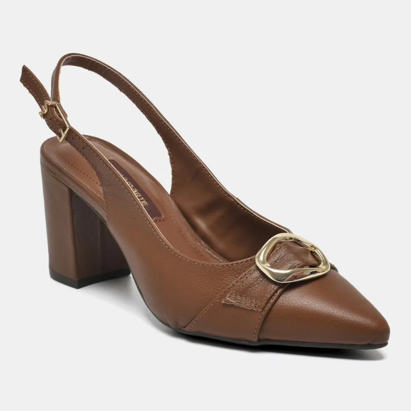 Sapato Slingback Marrom 349-005-01 35